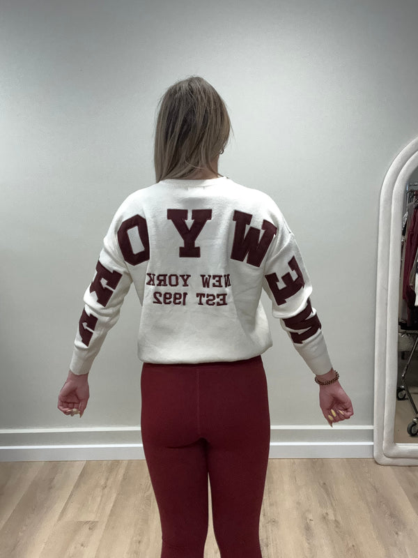 Sweater NY Bordeaux